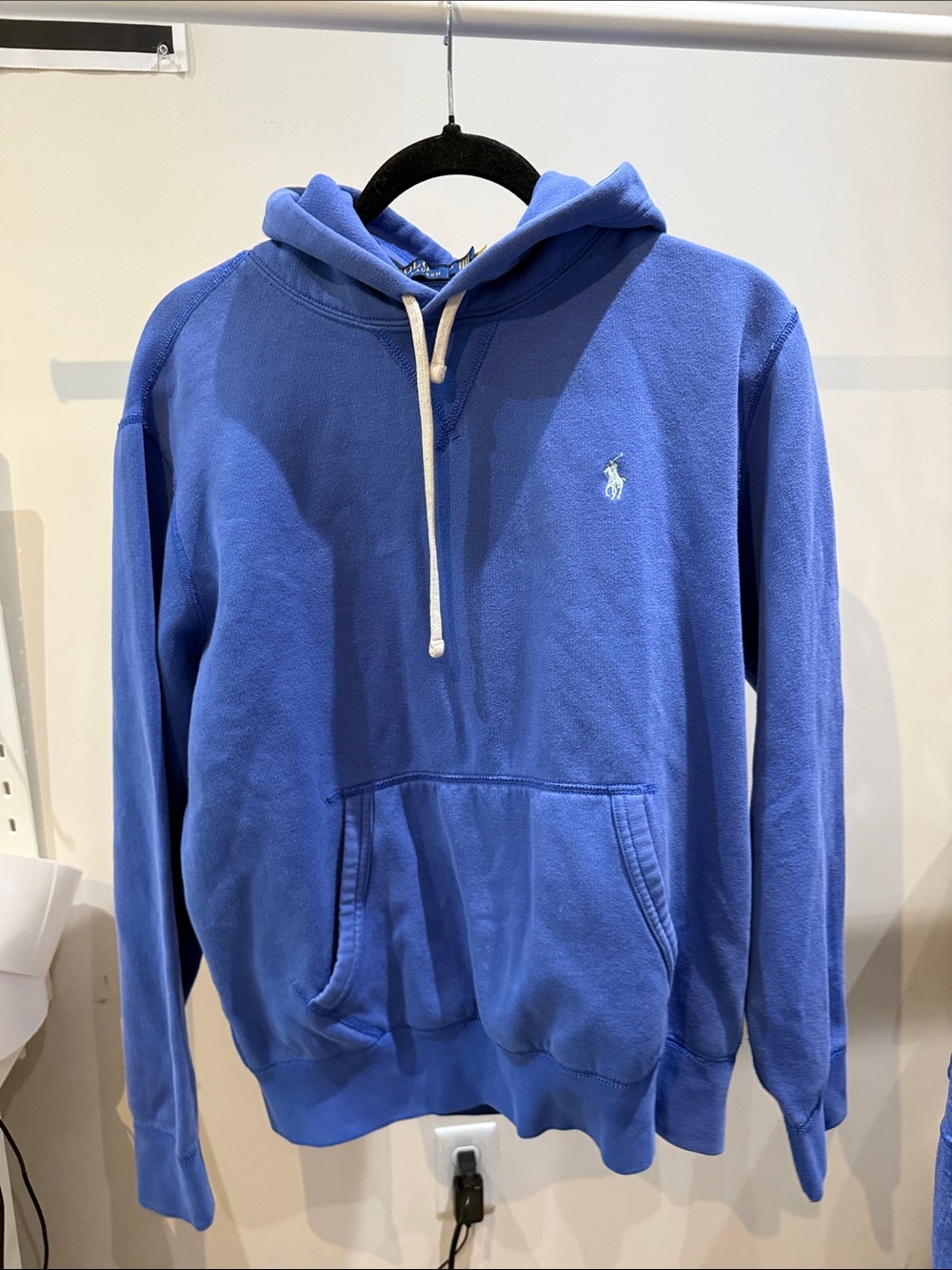 Polo by Ralph Lauren Blue Hooded Pullover Sweatshirt Women Size M